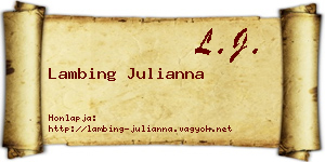 Lambing Julianna névjegykártya
